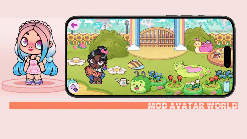 An Avatar World Mod APK gameplay - preview numerous accessories which are bought by endless supply of coins